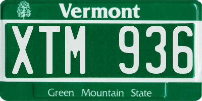 VT license plate XTM936