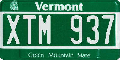 VT license plate XTM937