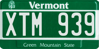 VT license plate XTM939