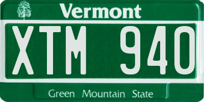 VT license plate XTM940