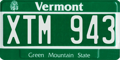 VT license plate XTM943