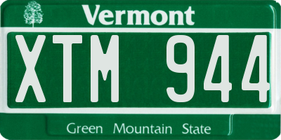 VT license plate XTM944