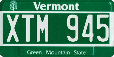 VT license plate XTM945