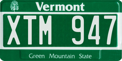 VT license plate XTM947