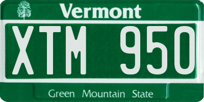 VT license plate XTM950