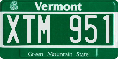 VT license plate XTM951