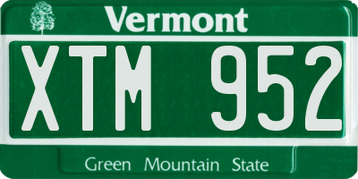 VT license plate XTM952