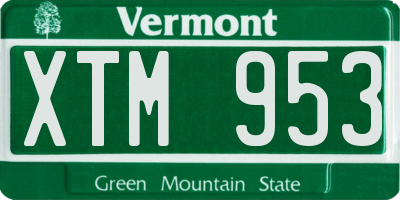 VT license plate XTM953