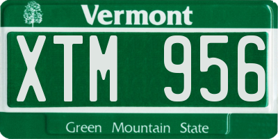 VT license plate XTM956
