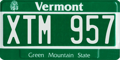 VT license plate XTM957