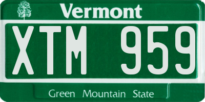 VT license plate XTM959