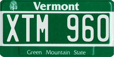 VT license plate XTM960