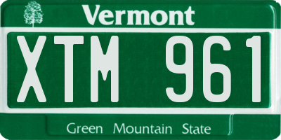 VT license plate XTM961