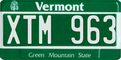 VT license plate XTM963