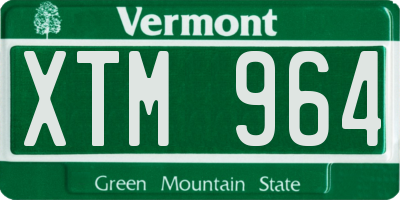 VT license plate XTM964
