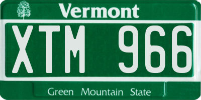 VT license plate XTM966