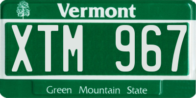 VT license plate XTM967
