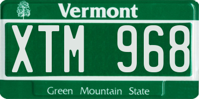 VT license plate XTM968