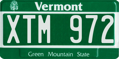 VT license plate XTM972