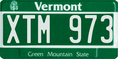 VT license plate XTM973