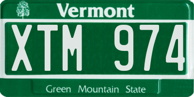 VT license plate XTM974