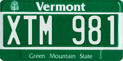 VT license plate XTM981