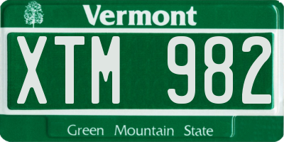 VT license plate XTM982