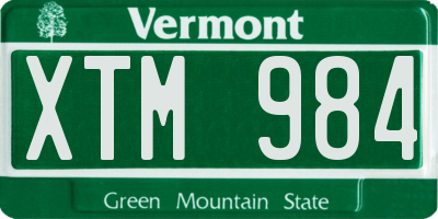 VT license plate XTM984