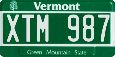 VT license plate XTM987