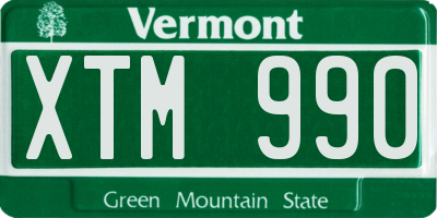 VT license plate XTM990