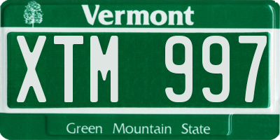 VT license plate XTM997