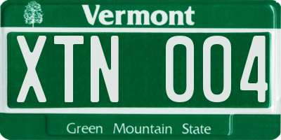 VT license plate XTN004