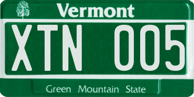 VT license plate XTN005
