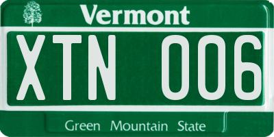 VT license plate XTN006