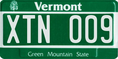 VT license plate XTN009