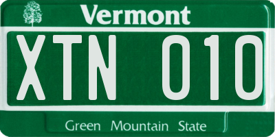 VT license plate XTN010