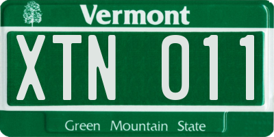 VT license plate XTN011