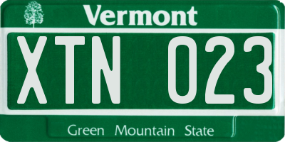 VT license plate XTN023