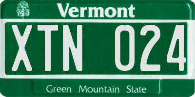 VT license plate XTN024