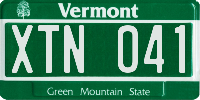 VT license plate XTN041