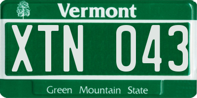 VT license plate XTN043