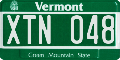 VT license plate XTN048