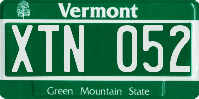 VT license plate XTN052