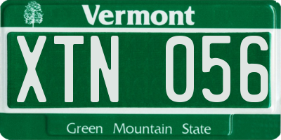 VT license plate XTN056