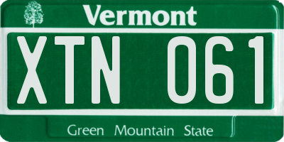 VT license plate XTN061