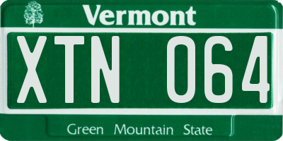 VT license plate XTN064