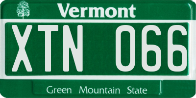 VT license plate XTN066