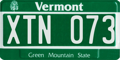 VT license plate XTN073