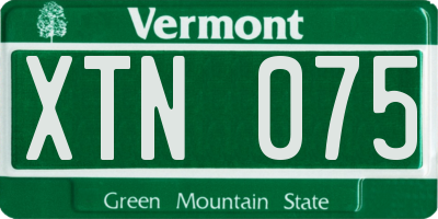 VT license plate XTN075
