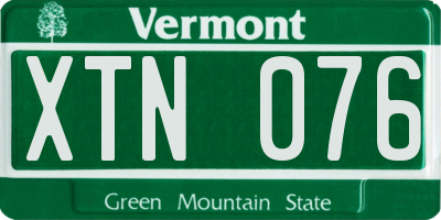 VT license plate XTN076